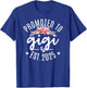 Promoted To Gigi 2025 Flower First Time New Grandmother Cute T-Shirt - T-Shirt | Royal