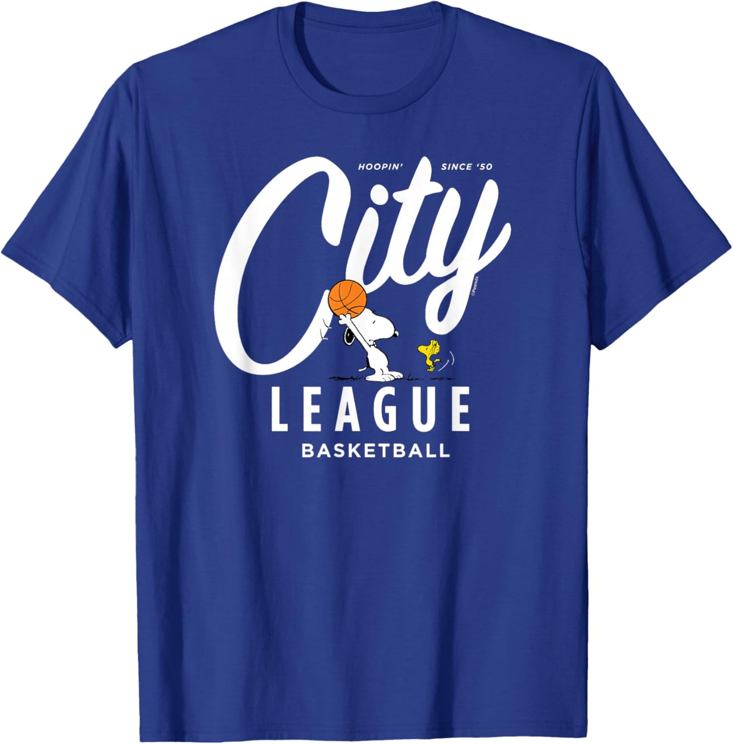 Peanuts Boys -Kids Basketball Graphic Blue Small T-Shirt - T-Shirt | Royal