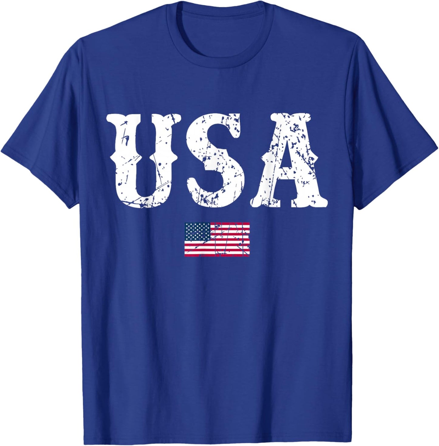 USA United States of America American Flag July 4th T-Shirt - T-Shirt | Royal