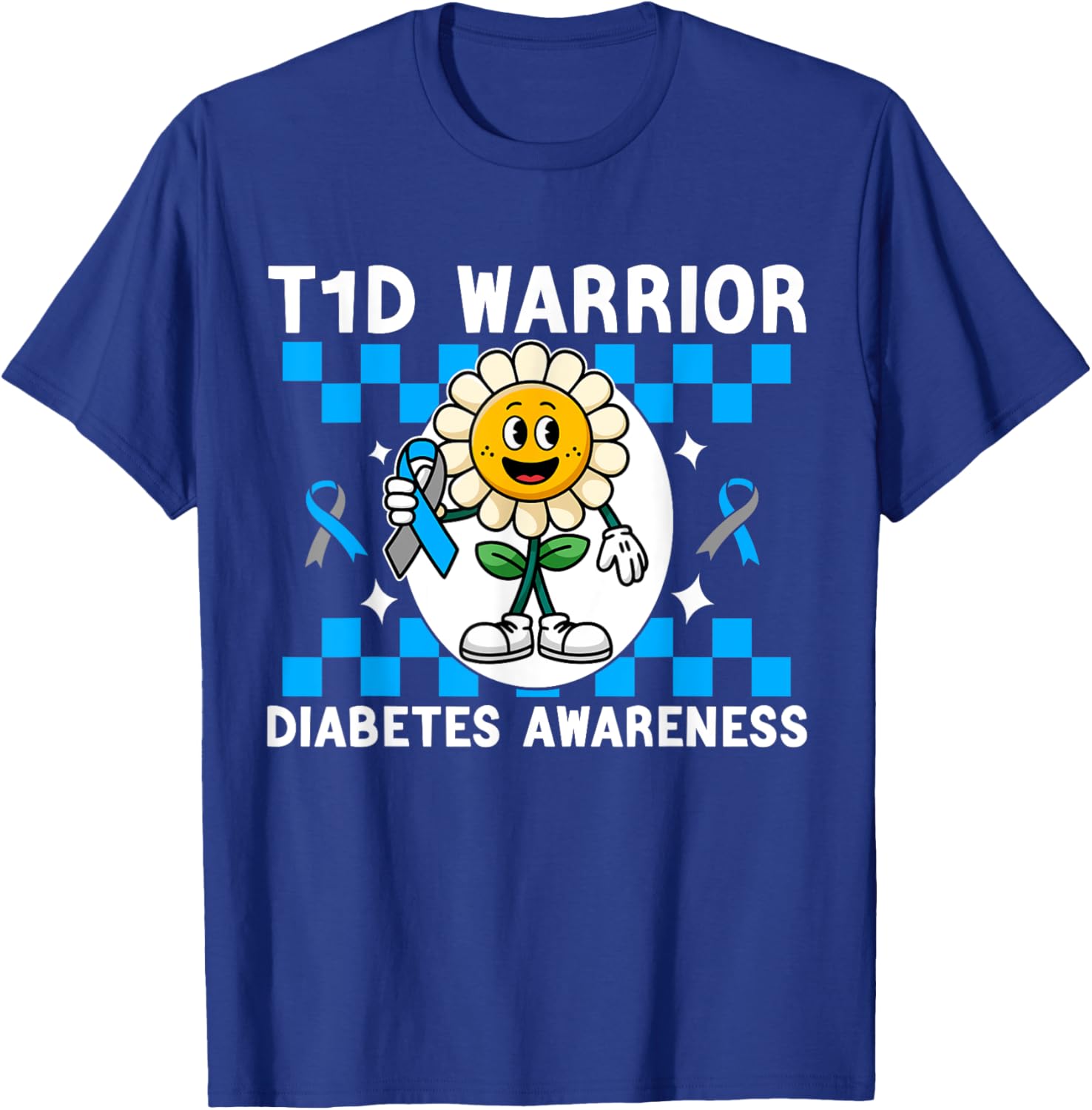 T1D Warrior Type 1 Diabetes Awareness Diabetic kids T-Shirt - T-Shirt | Royal