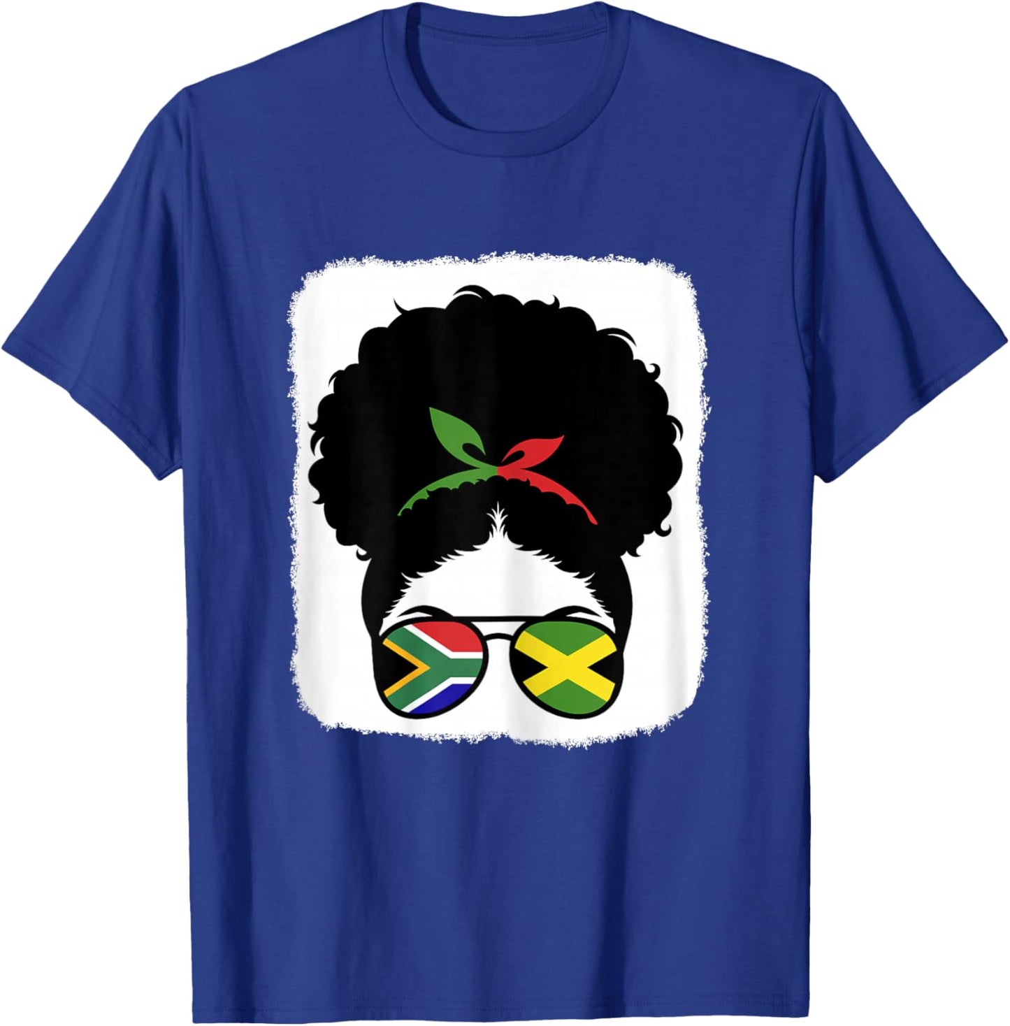 South Africa and Jamaica Mix Half South African Jamaican T-Shirt - T-Shirt | Royal