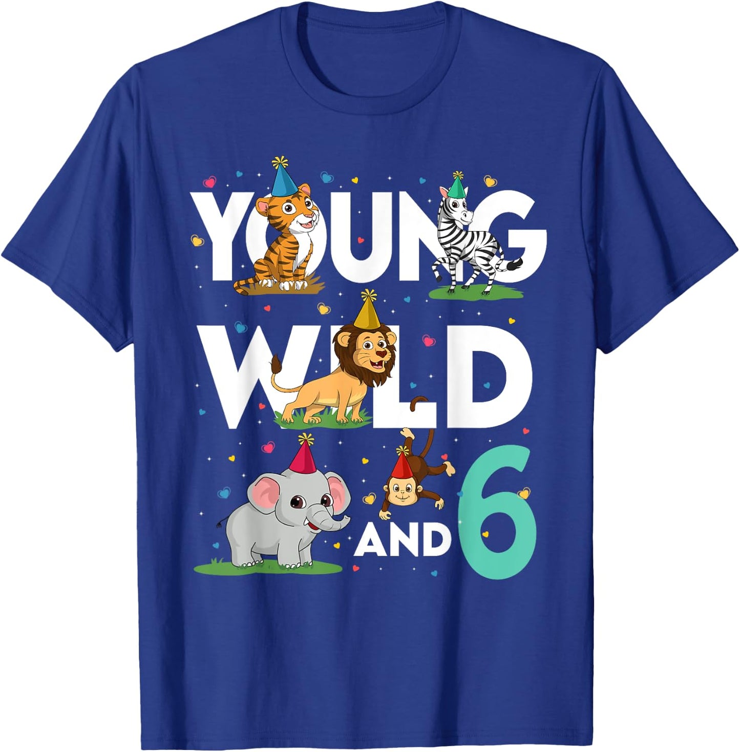 6 Year Old Zoo Birthday Shirt Safari Jungle Animal 6th T-Shirt - T-Shirt | Royal