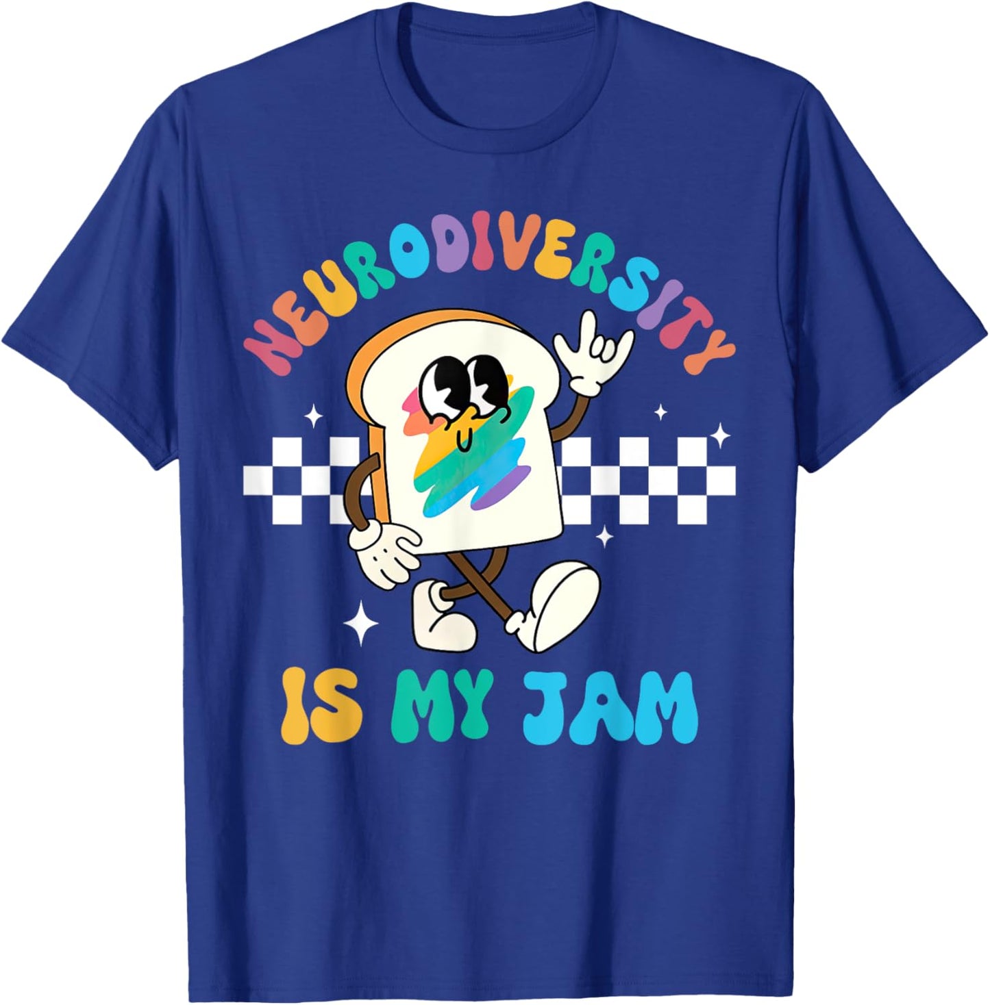 Retro Neurodiversity Is My Jam ADHD Autism Awareness Support T-Shirt - T-Shirt | Royal