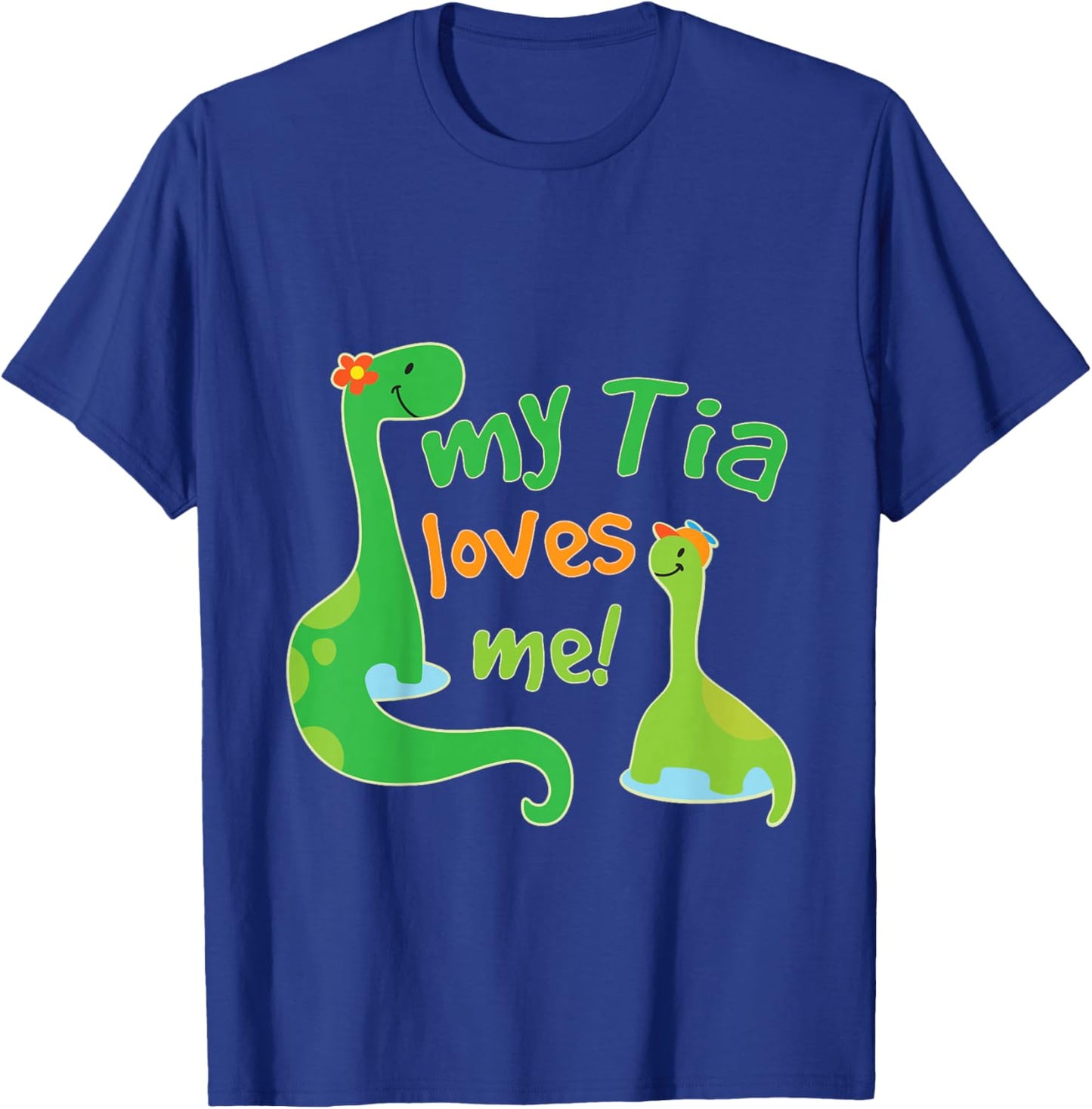 Kids My Tia Loves Me Nephew Dinosaur T-Shirt - T-Shirt | Royal