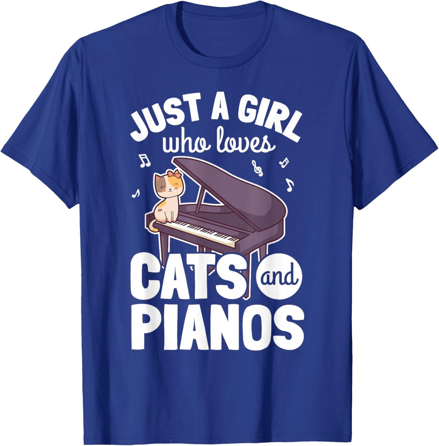 Piano Player Pianist Piano Musician I Cat T-Shirt - T-Shirt | Royal