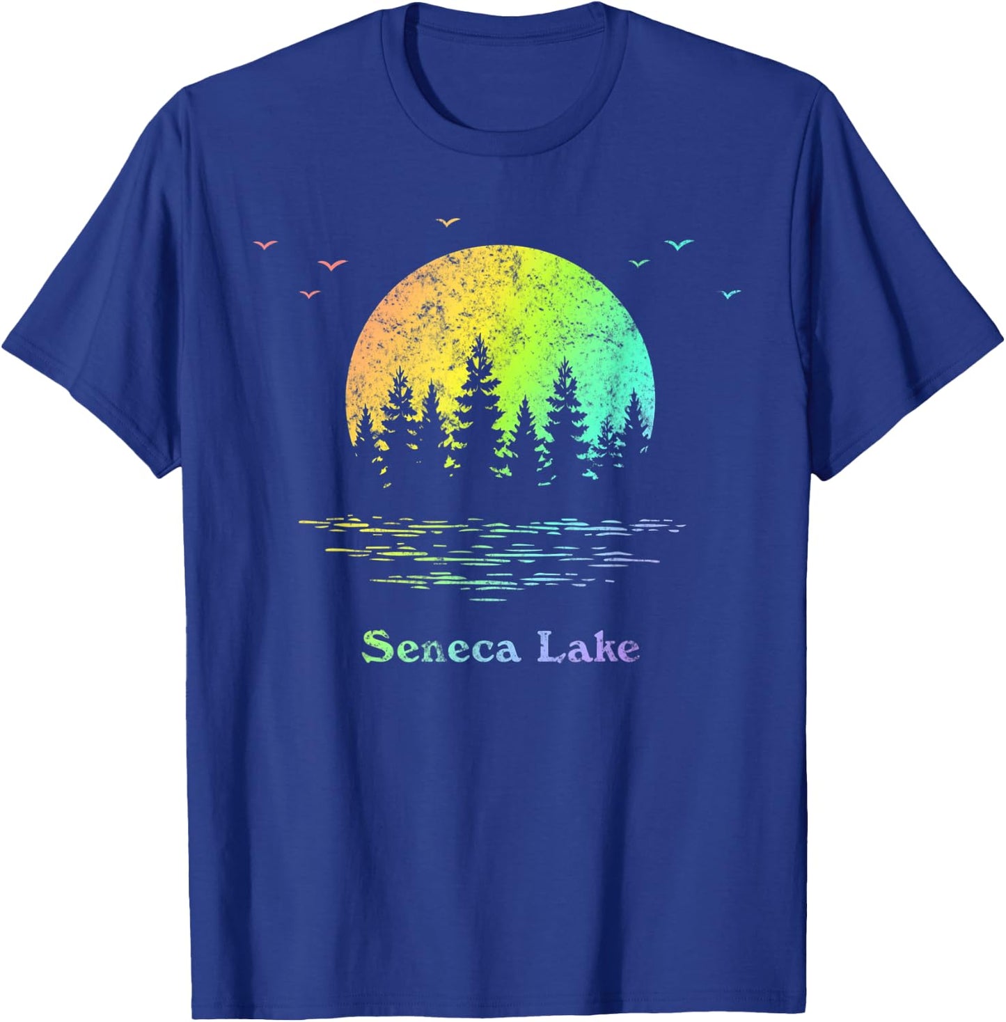 Seneca Lake Outdoor Adventure Family Vacation Rainbow T-Shirt - T-Shirt | Royal
