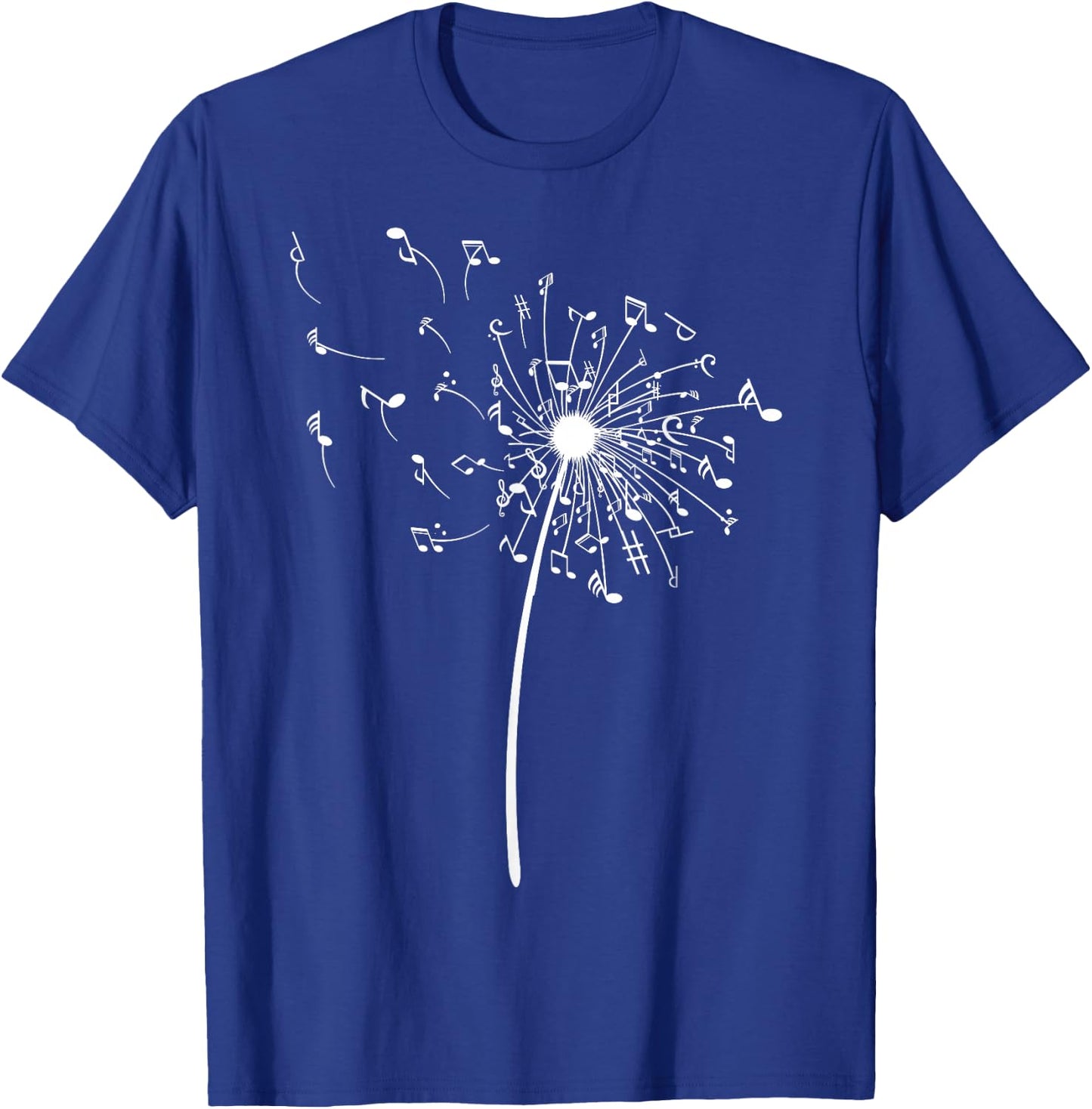 Funny Music Notes Gift Women Cool Dandelion Flower T-Shirt - T-Shirt | Royal