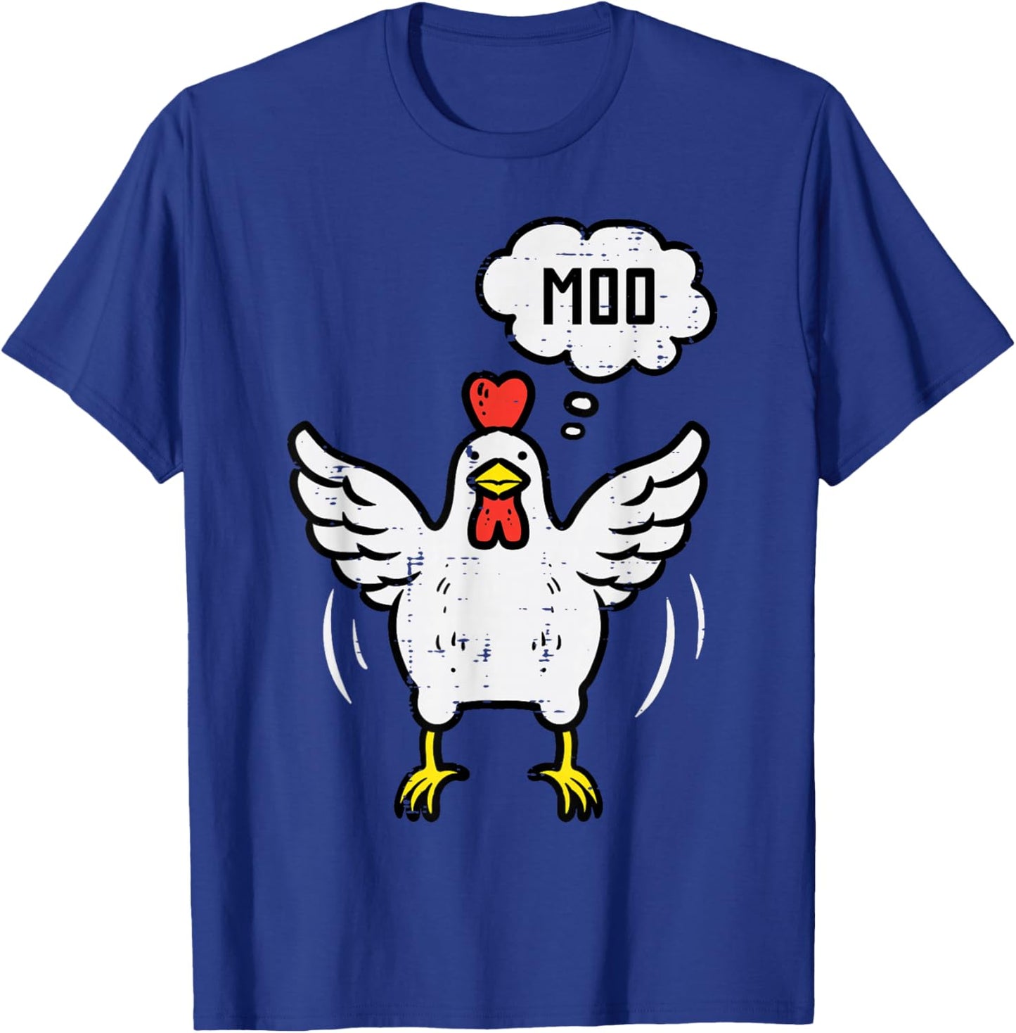 Chicken Cow Moo Funny Farm Animal Hen Farmer Men Women Kids T-Shirt - T-Shirt | Royal