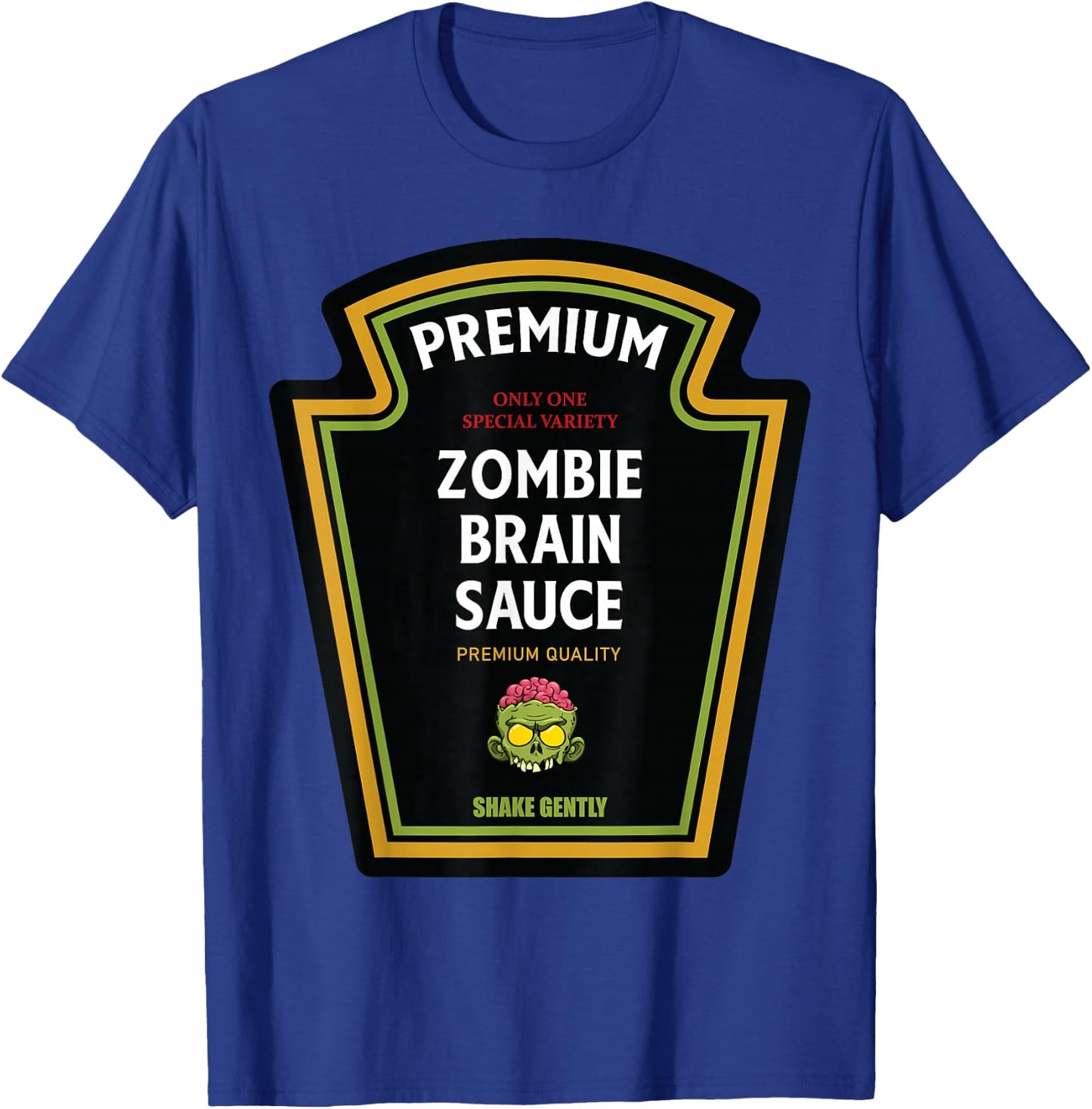 Zombie Brain Sauce 2024 Halloween Ketchup Matching Costume T-Shirt - T-Shirt | Royal