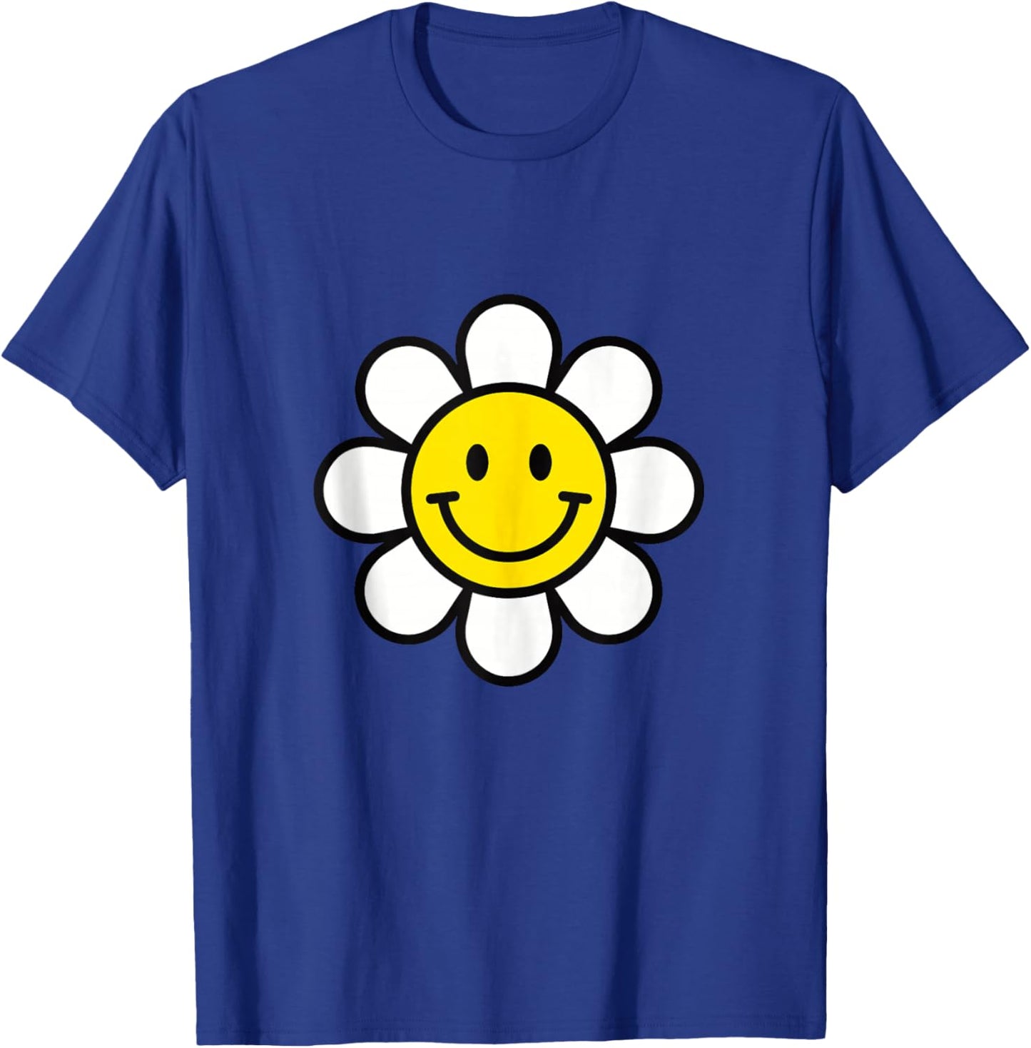 Yellow Happy Smiling Smile Face Daisy Flower Shirt Kids Girl T-Shirt - T-Shirt | Royal