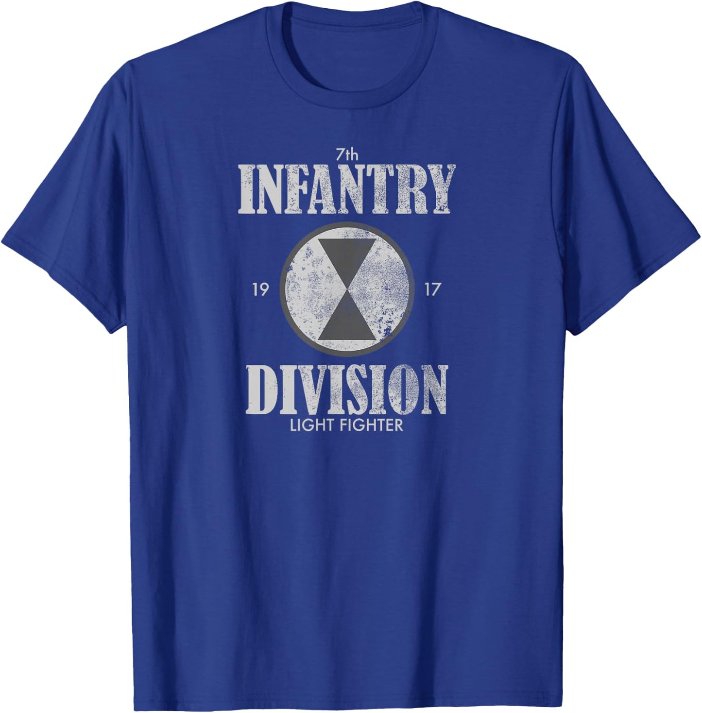 7th Infantry Division (distressed) T-Shirt - T-Shirt | Royal