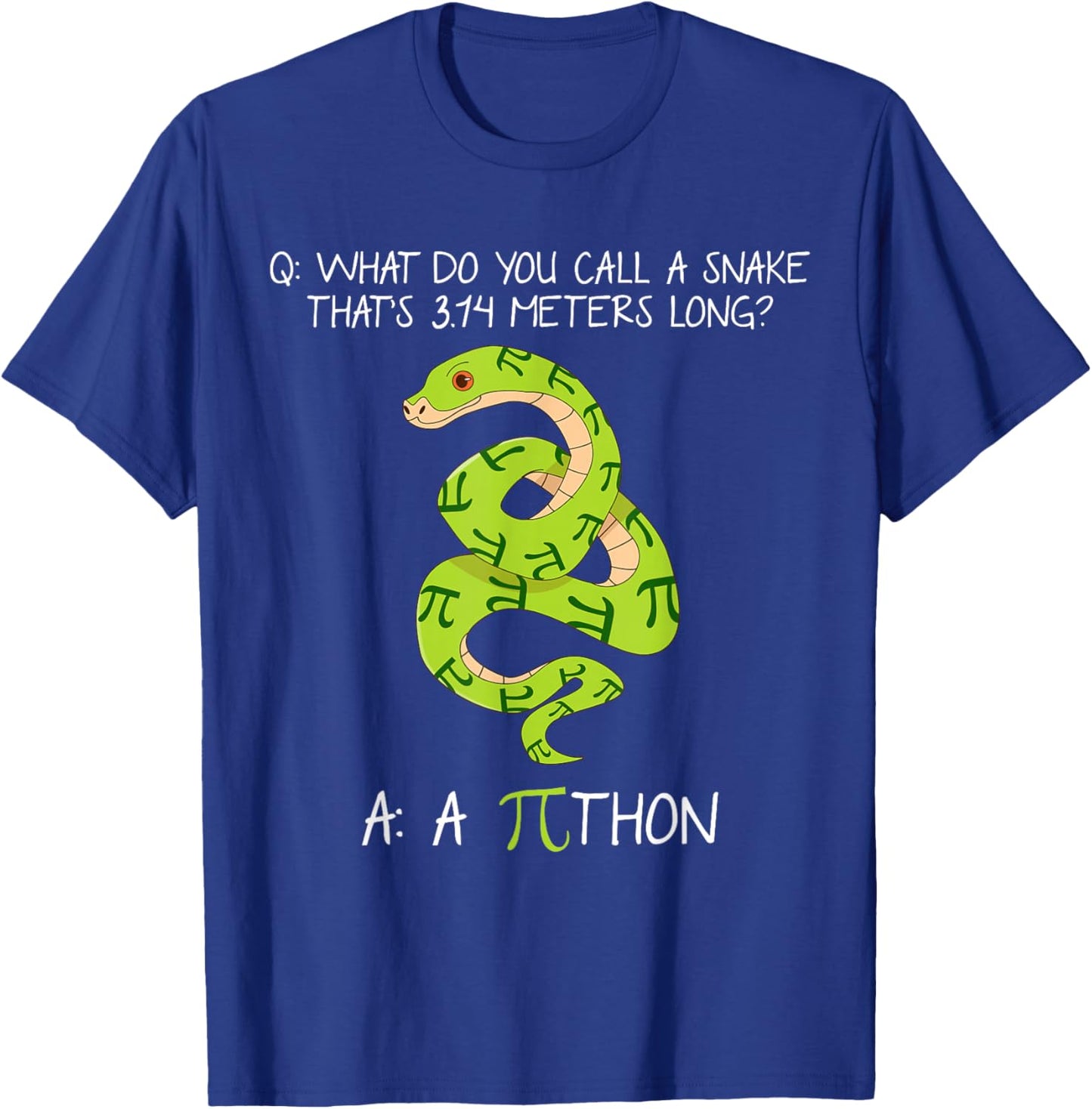 Python Pithon Pi 3.14 Symbol Funny Math Teacher Pi Day T-Shirt - T-Shirt | Royal
