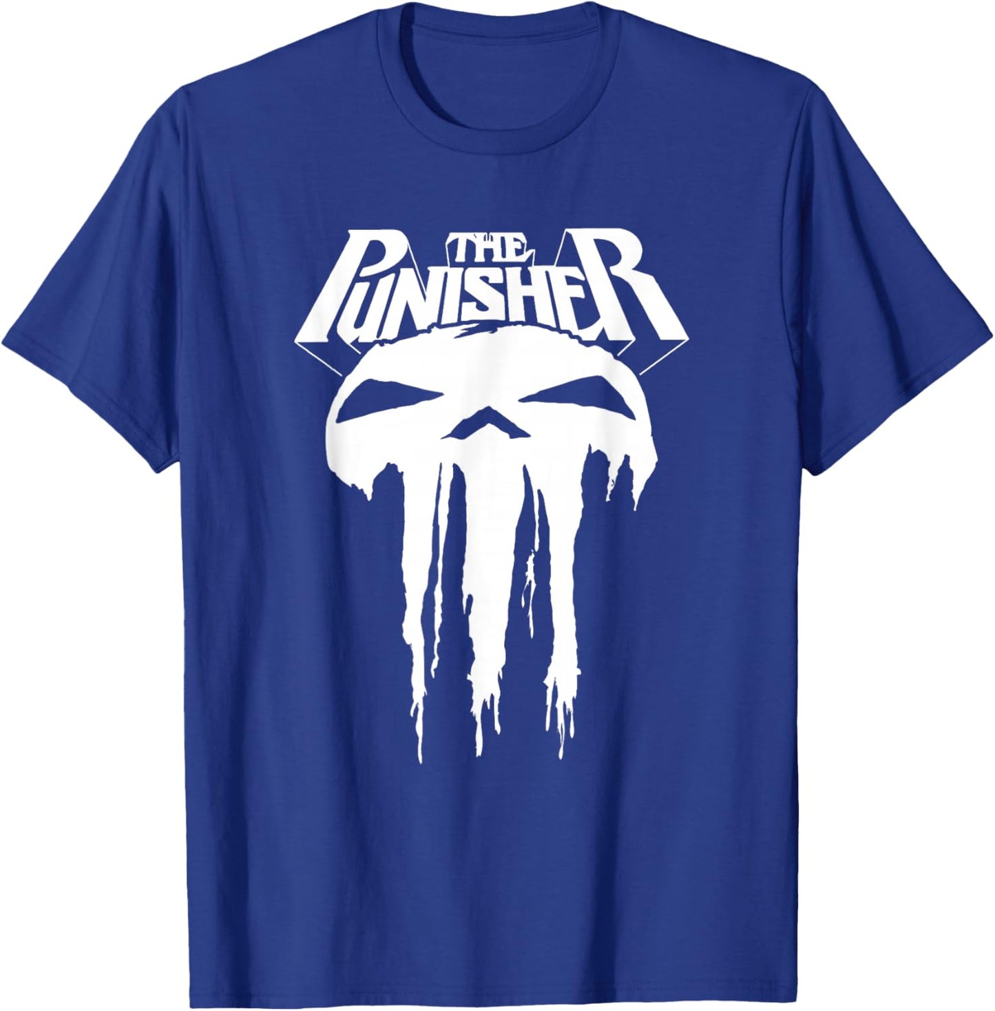 Marvel Punisher Melting Skull Vintage Chest Logo T-Shirt - T-Shirt | Royal
