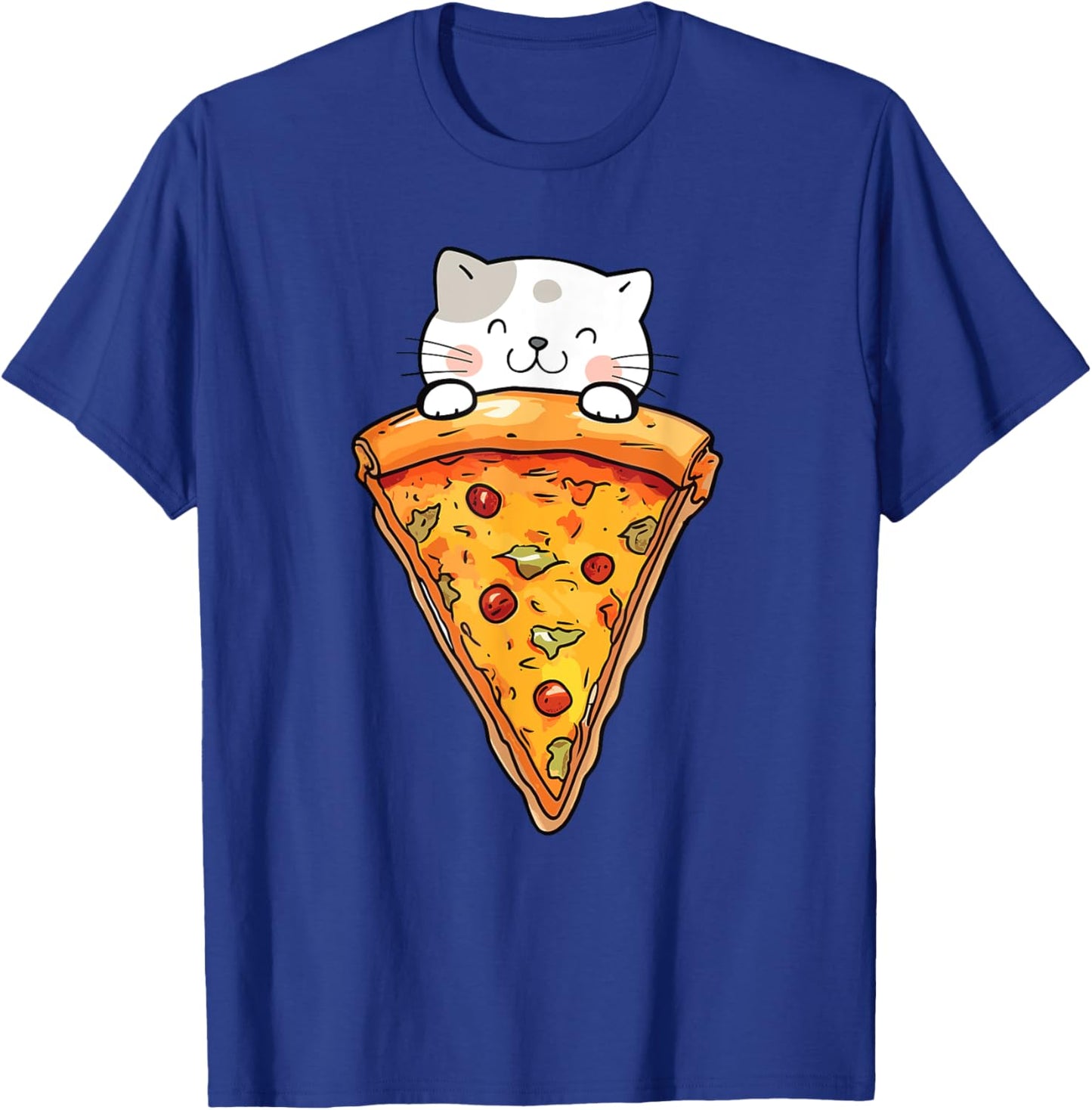 Cute Cat With Pizza Slice - Food Lover Pizza Baker T-Shirt - T-Shirt | Royal