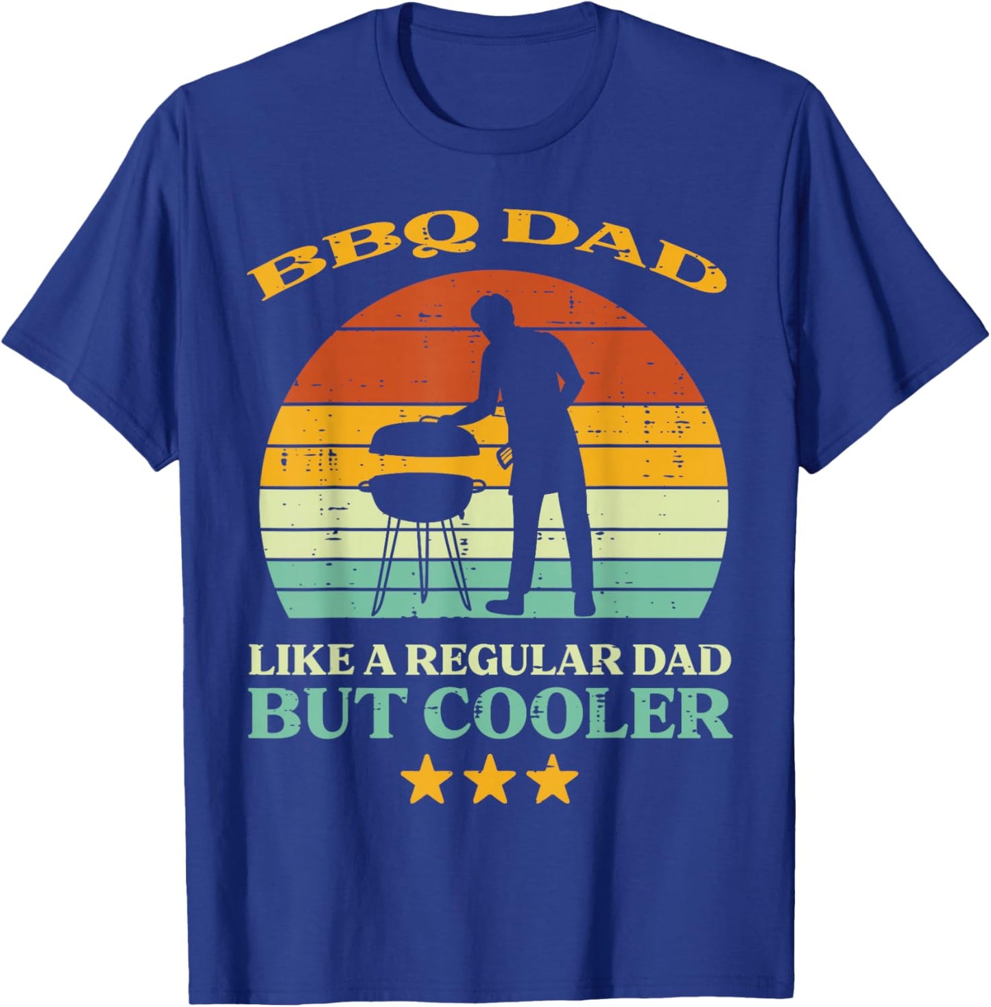 Bbq Dad Cooler Retro Barbecue Grill Fathers Day Daddy Papa T-Shirt - T-Shirt | Royal