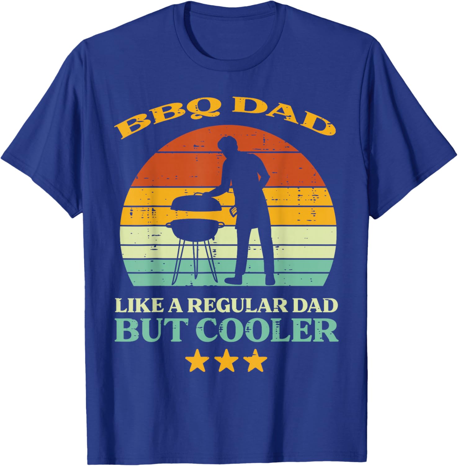 Bbq Dad Cooler Retro Barbecue Grill Fathers Day Daddy Papa T-Shirt - T-Shirt | Royal