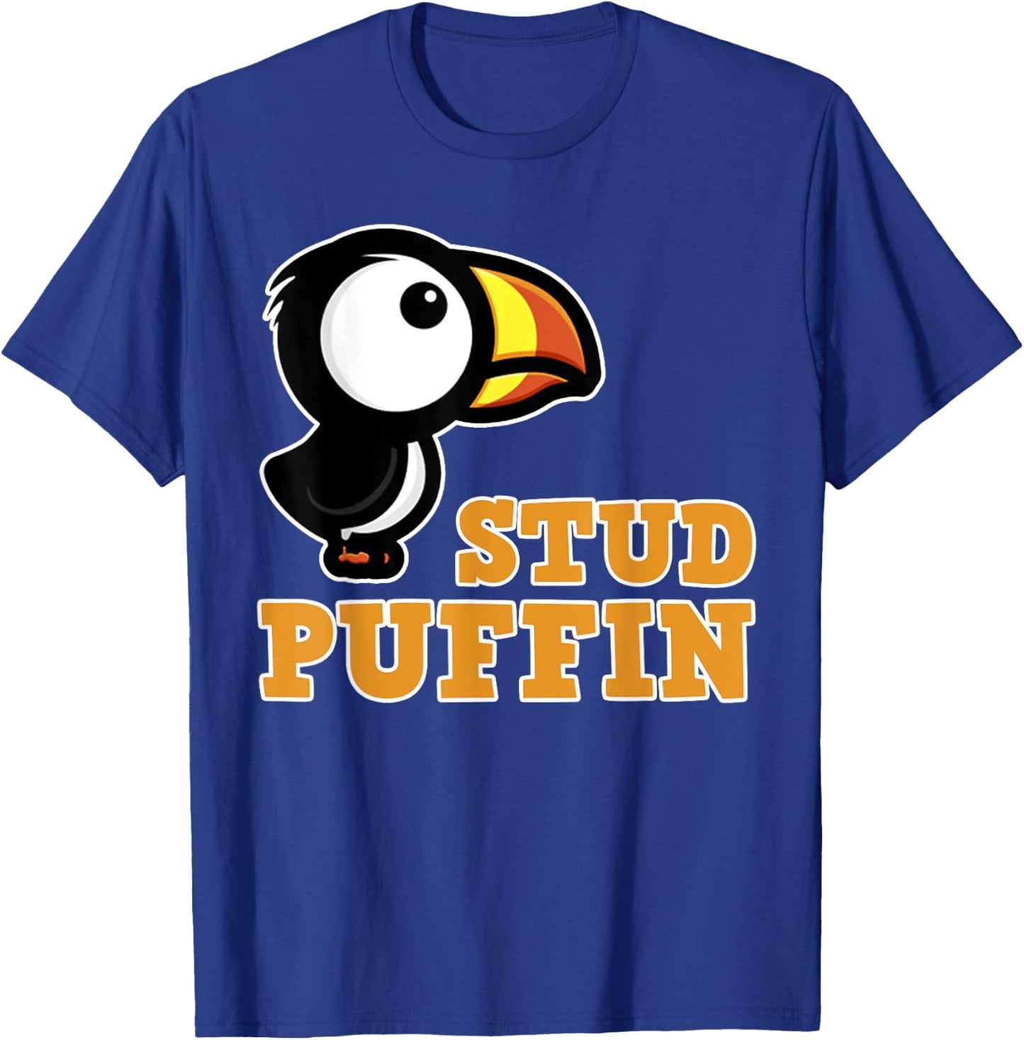 Stud Puffin Funny Seabird T-Shirt - T-Shirt | Royal