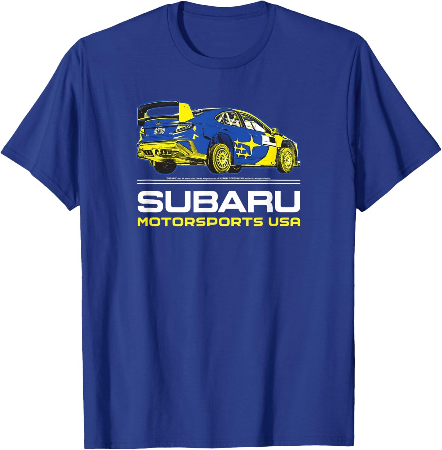 Subaru Rally Car Colorful Racing Logo Sports Car Brand T-Shirt - T-Shirt | Royal