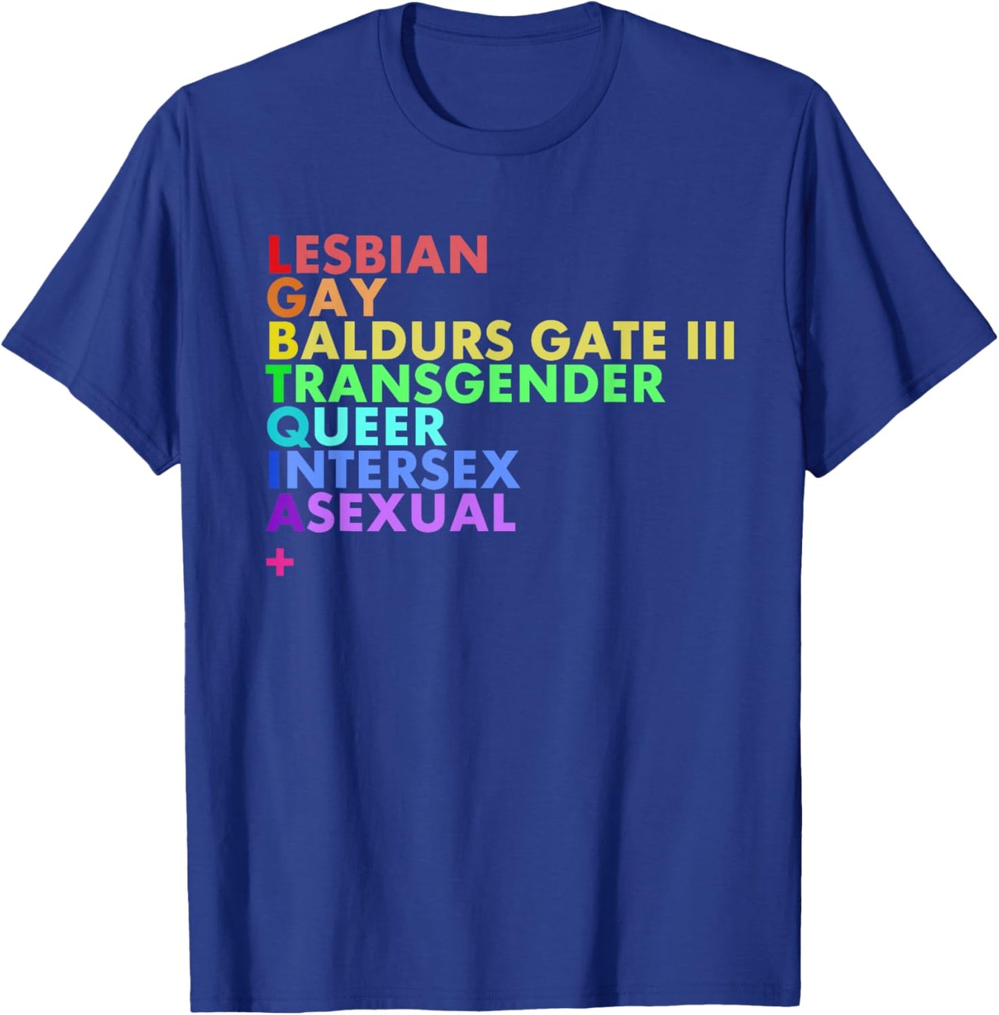 Lesbian Gay Baldurs Gate Iii Transgender Queer Intersex T-Shirt - T-Shirt | Royal