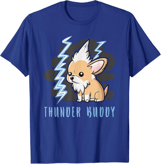 Thunder Buddy Dog Afraid Of Thunders T-Shirt - T-Shirt | Royal