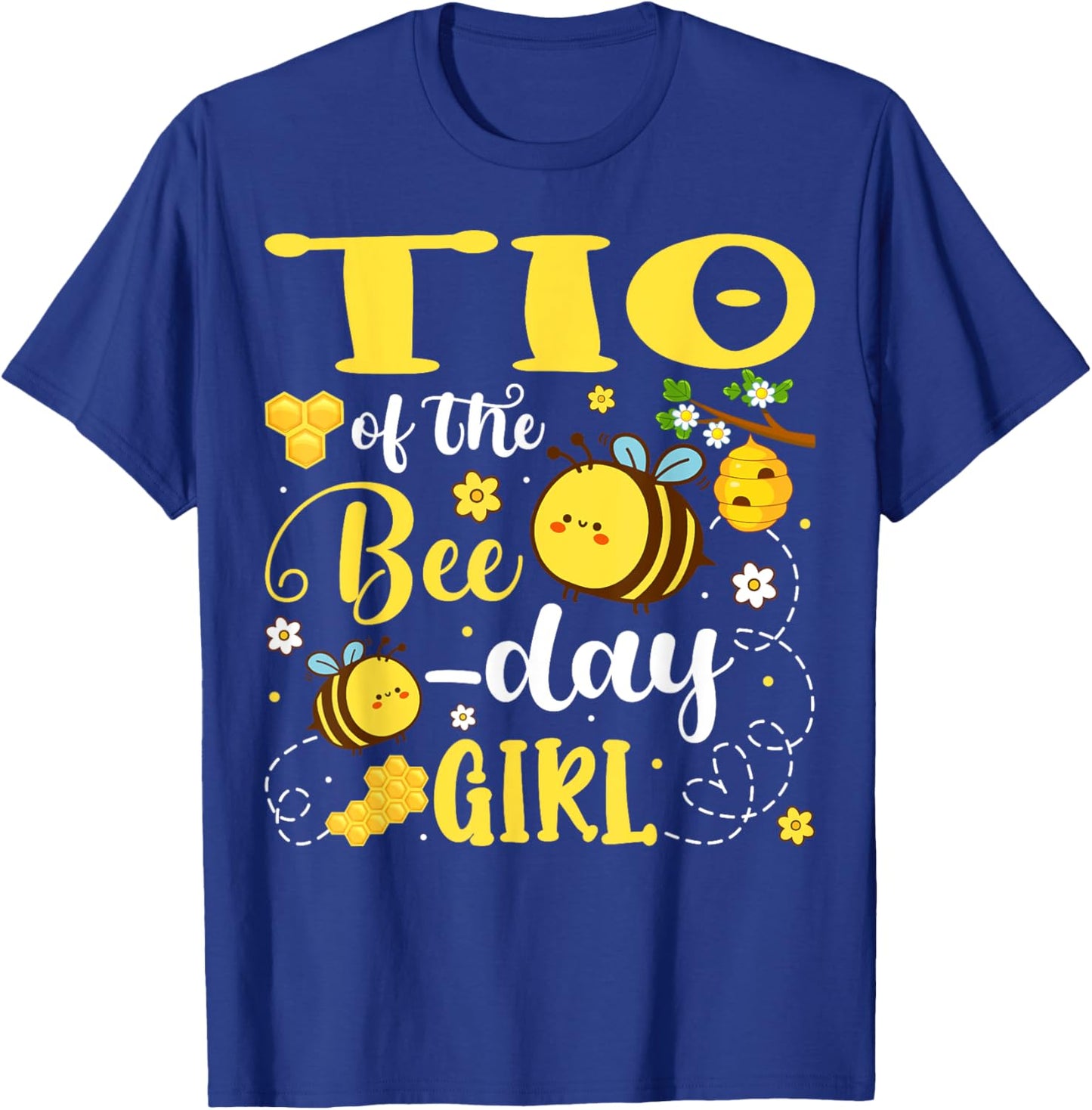 Tio of The Bee-Day Girl Birthday Party Matching Family T-Shirt - T-Shirt | Royal