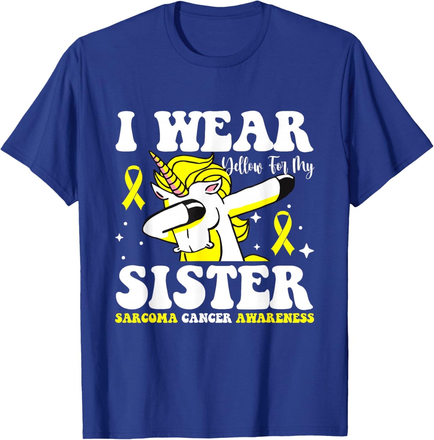 Wear Yellow Ribbon Warrior Fighter Sarcoma Awareness Month T-Shirt - T-Shirt | Royal