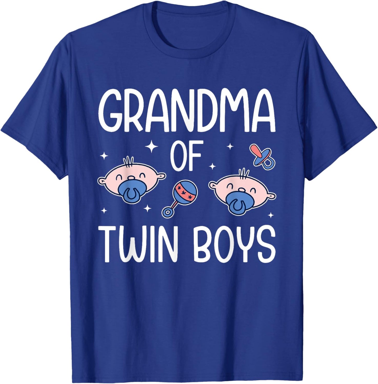Grandma Of Twin Boys Grandmother Of Two Twin Grandma T-Shirt - T-Shirt | Royal