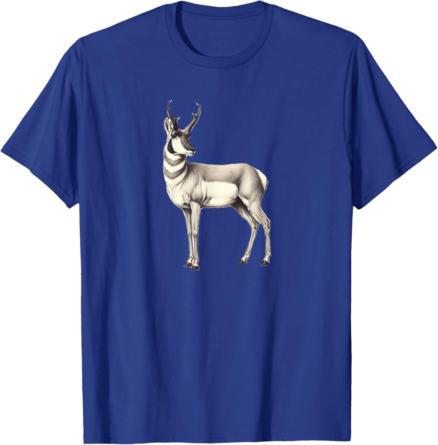 Pronghorn Antelope Simple Wildlife Graphic T-Shirt - T-Shirt | Royal
