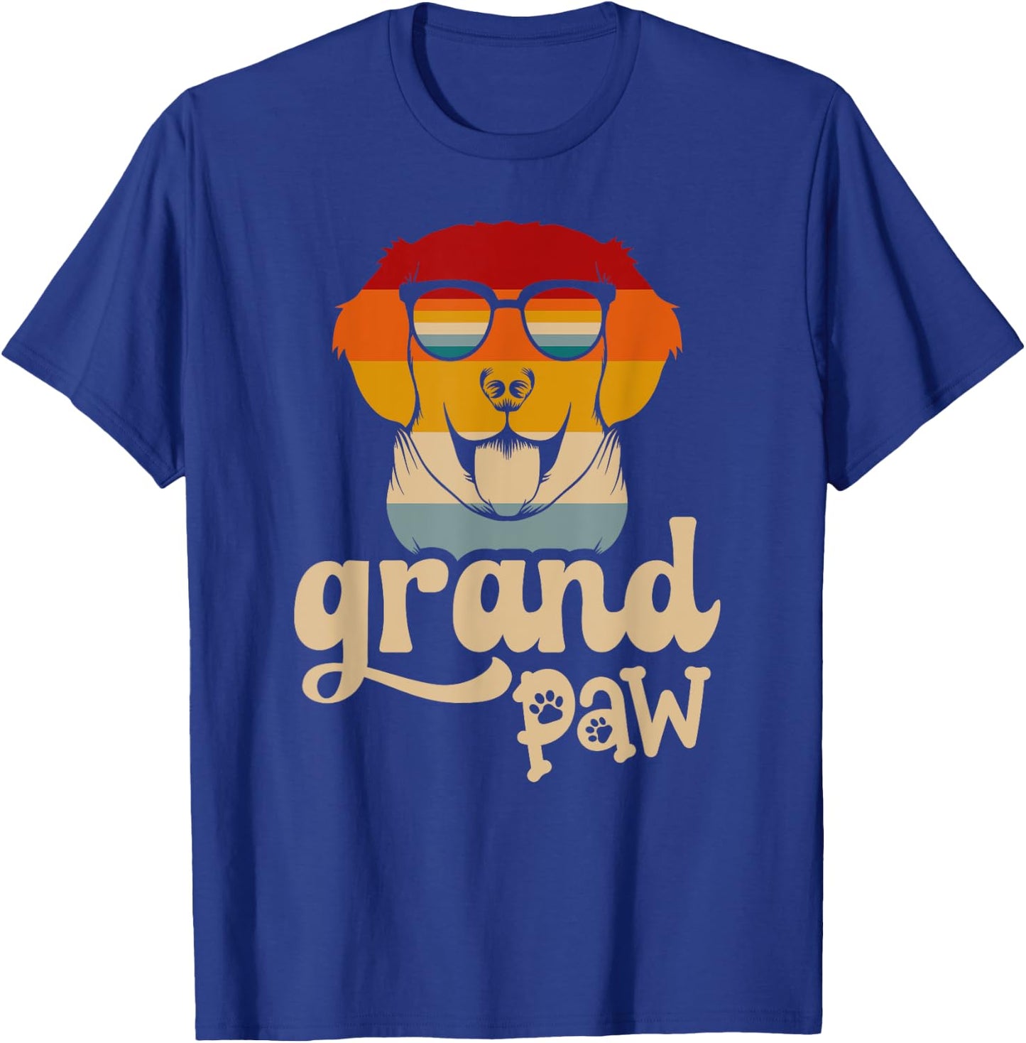 Grandpaw Grand paw Retriever Grandpa Funny Vintage Dog Lover T-Shirt - T-Shirt | Royal