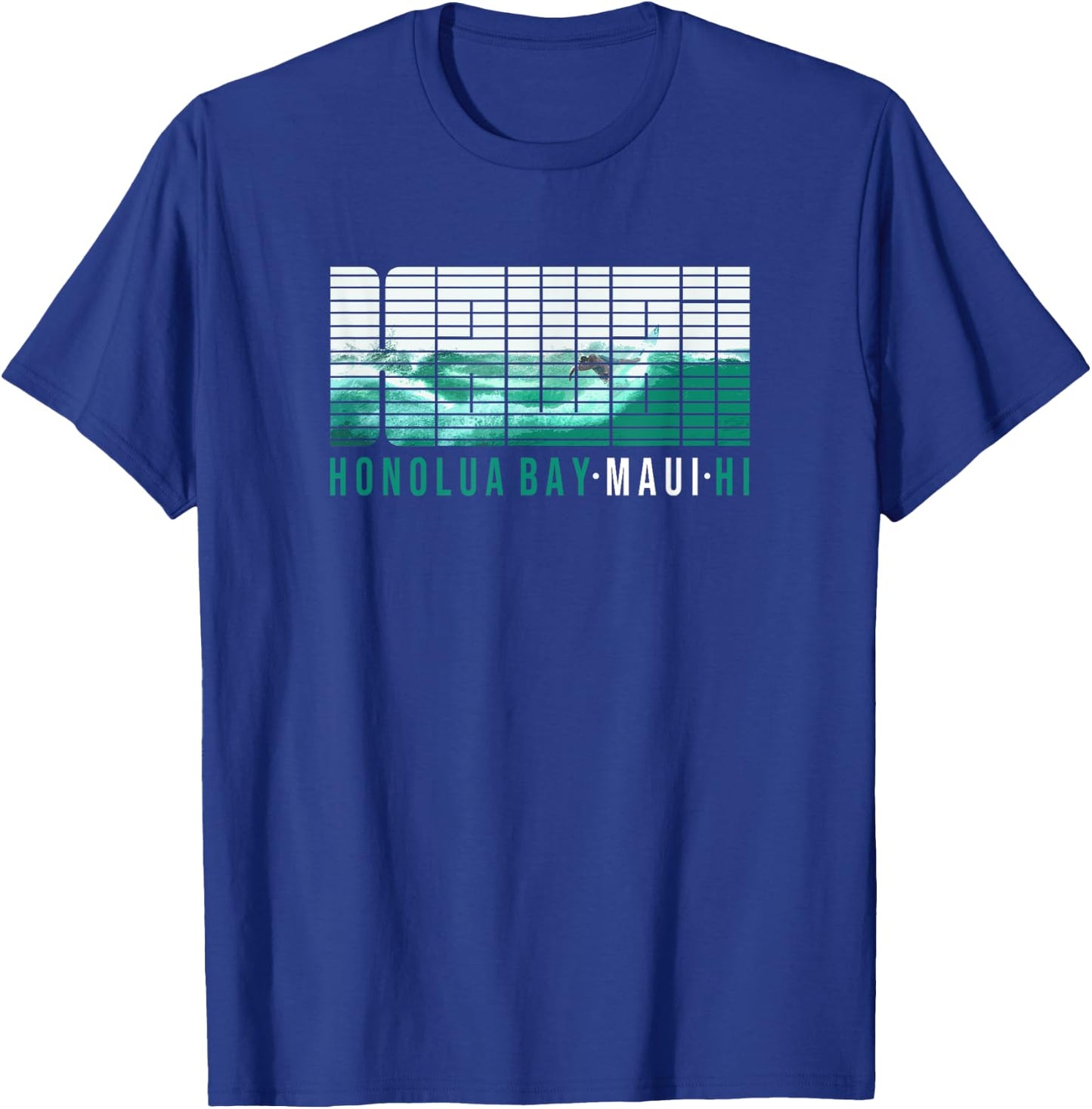 Hawaii MAUI Honolua Bay Hawaiian Surfing T-Shirt - T-Shirt | Royal
