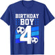 Kids 4 Years Old Boy 4th Birthday Gift Bday Soccer Birthday Boy T-Shirt - T-Shirt | Royal