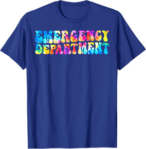 Tie Dye Emergency Department Emergency Room Healthcare Nurse T-Shirt - T-Shirt | Royal