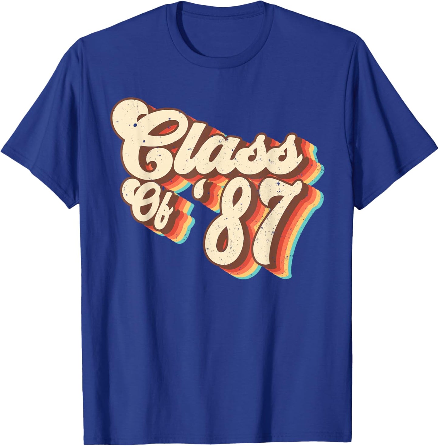 1987 Class Reunion Retro Class Of 87 High School Graduation T-Shirt - T-Shirt | Royal