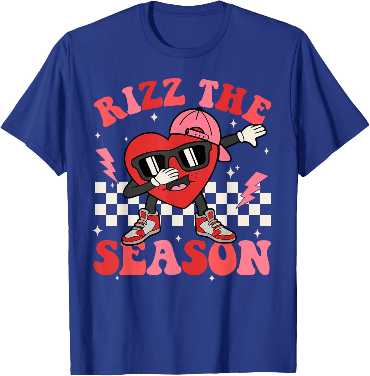 Rizz The Season Valentine Dabbing Heart Valentine Rizzler T-Shirt - T-Shirt | Royal