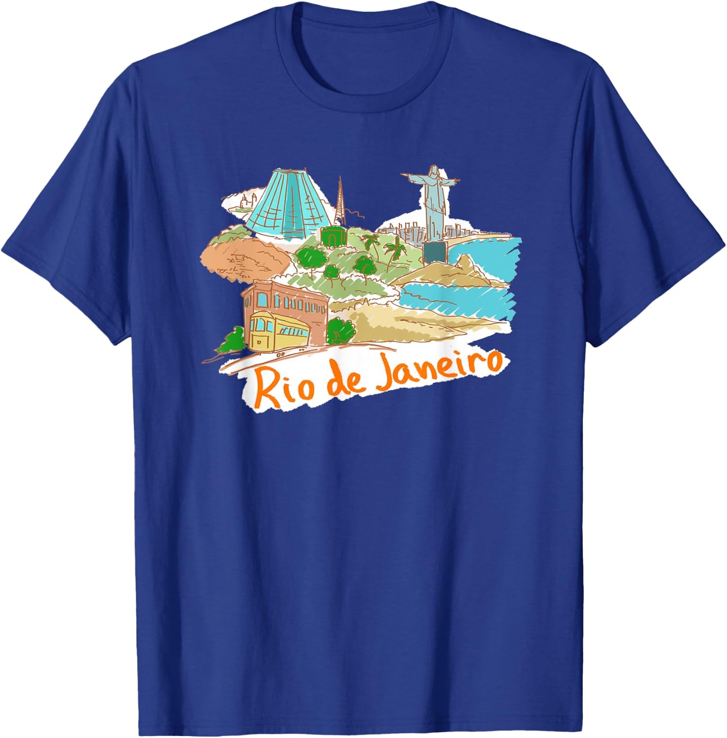 Rio De Janeiro Beach Christ the Redeemer Women Girls Kids T-Shirt - T-Shirt | Royal