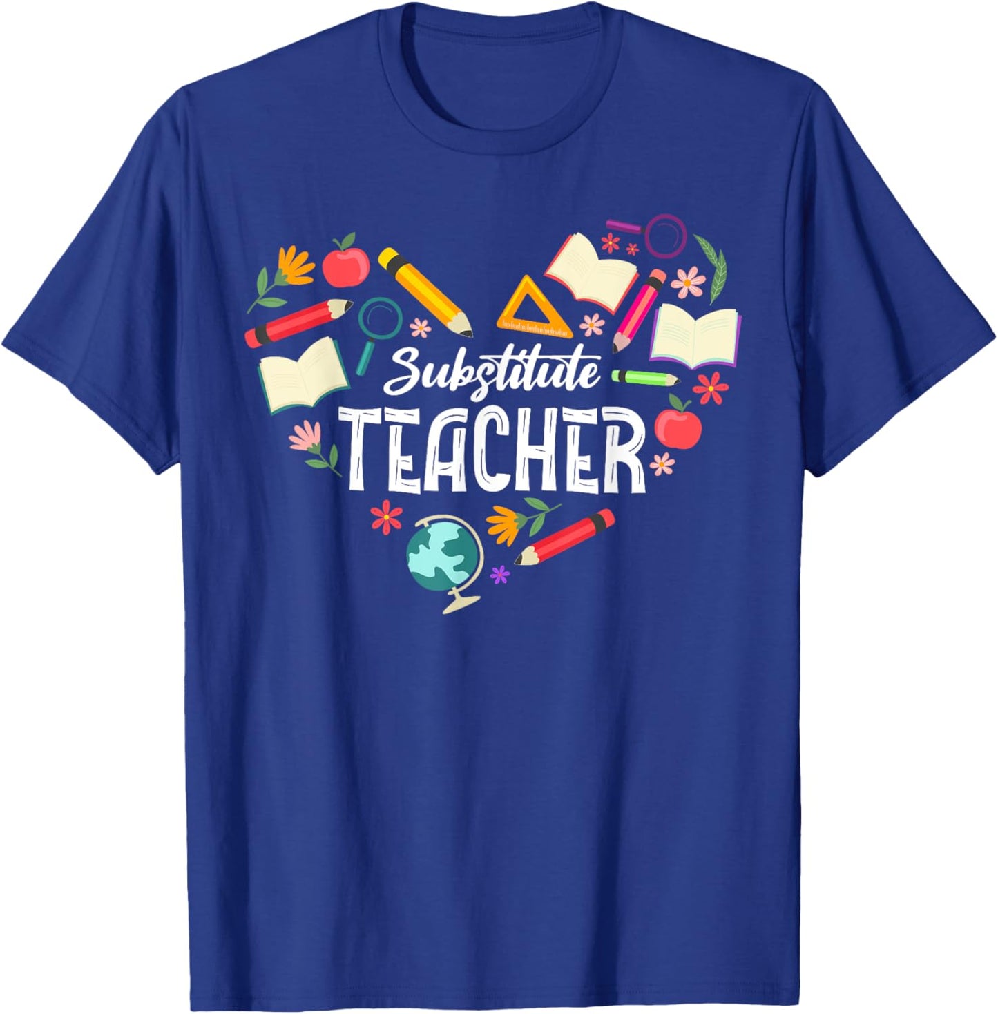 Cute Substitute Teacher Heart Women T-Shirt - T-Shirt | Royal