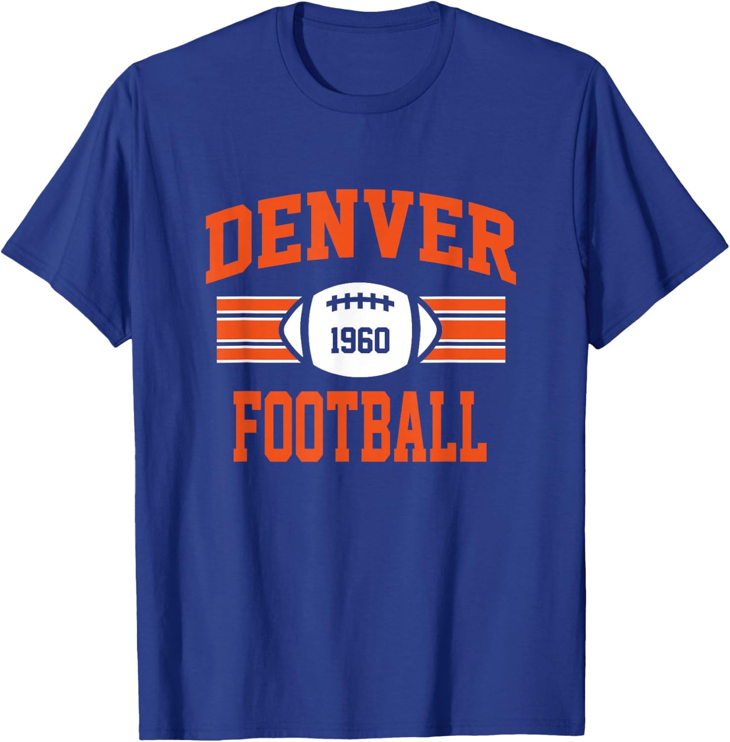 Denver Football Athletic Vintage Sports Team Fan Gift T-Shirt - T-Shirt | Royal