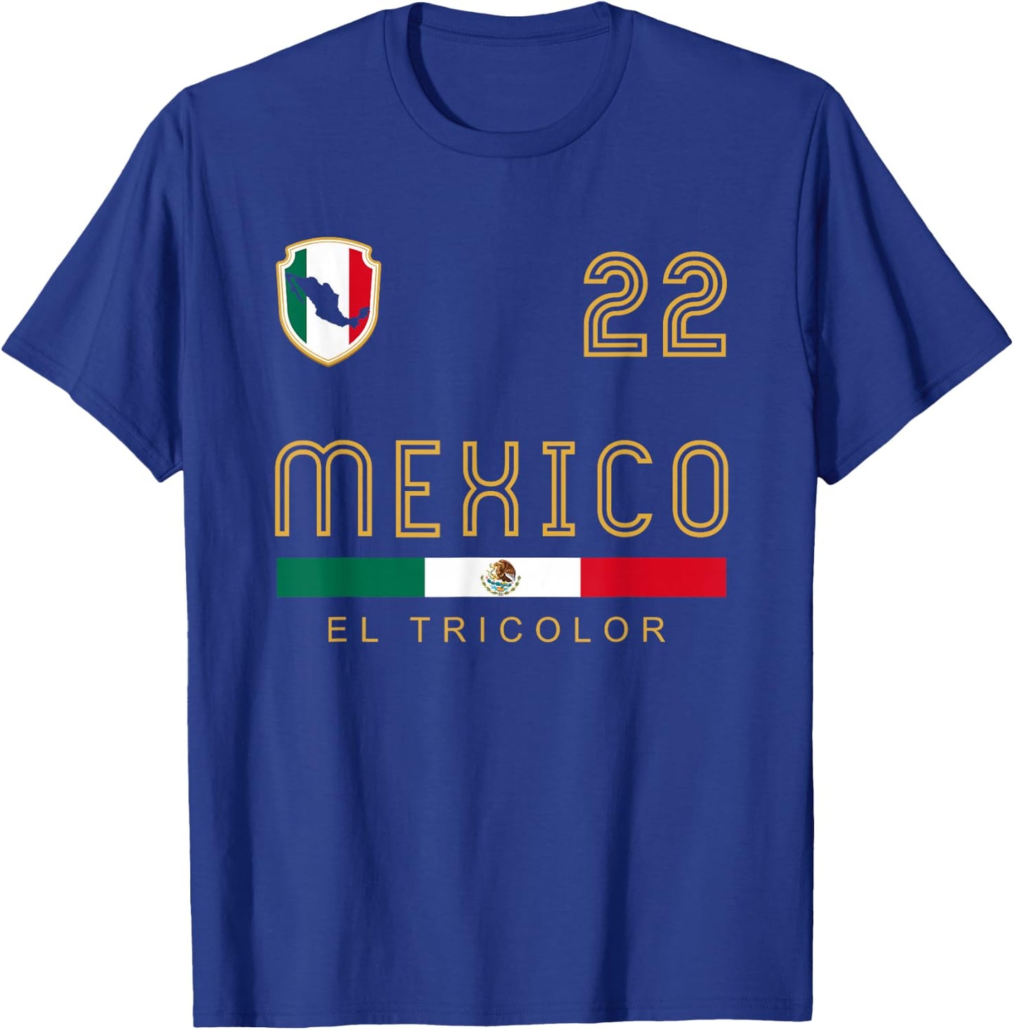 Vintage Mexico Football Flags Fan Gift T-Shirt - T-Shirt | Royal