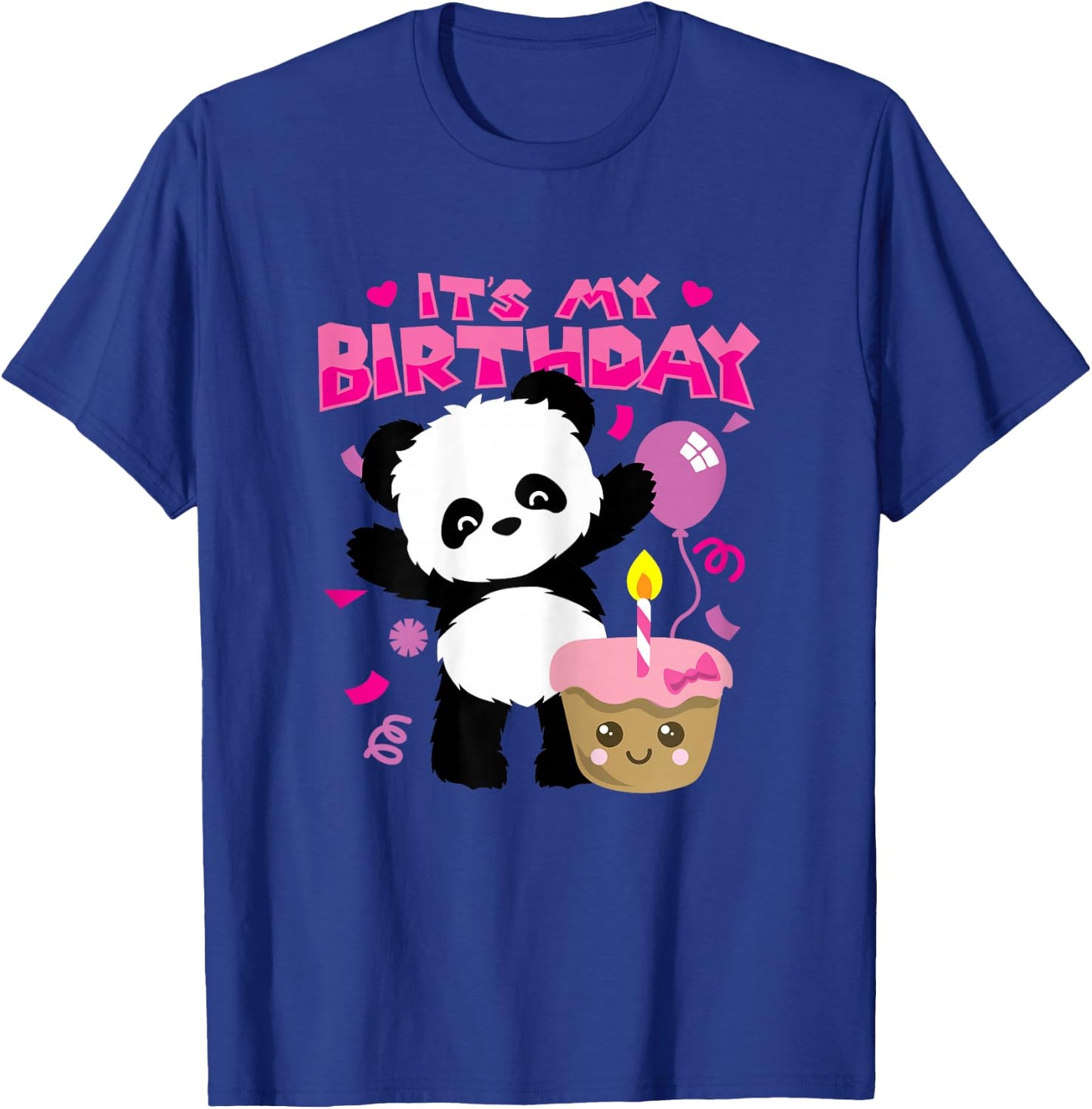 Panda It's My Birthday Party Gift Girls T-Shirt - T-Shirt | Royal