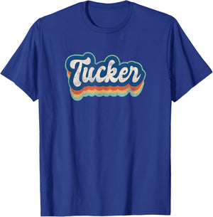 Tucker First Name Boy Vintage Style 70s 80s Personalized T-Shirt - T-Shirt | Royal