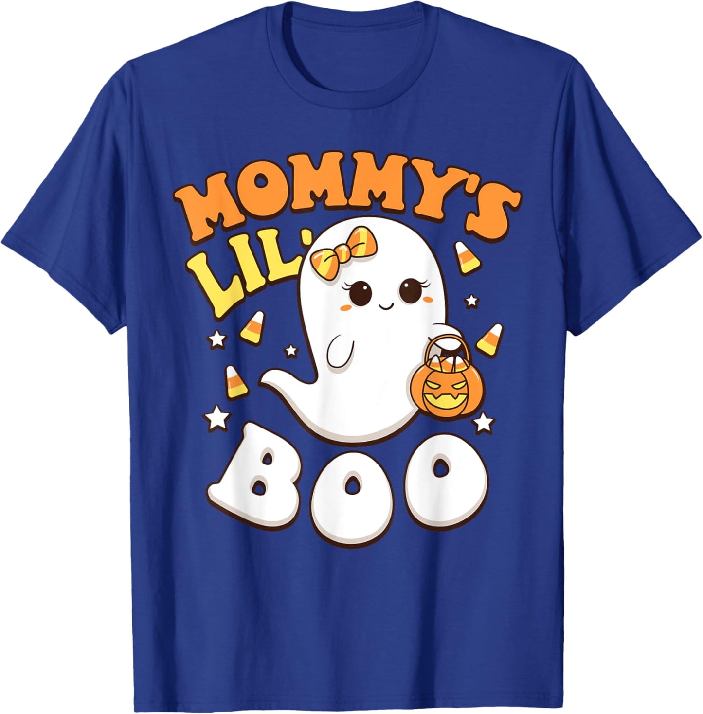 Mommy's Lil' Boo Baby Girls Toddler Halloween Cute Boo Ghost T-Shirt - T-Shirt | Royal