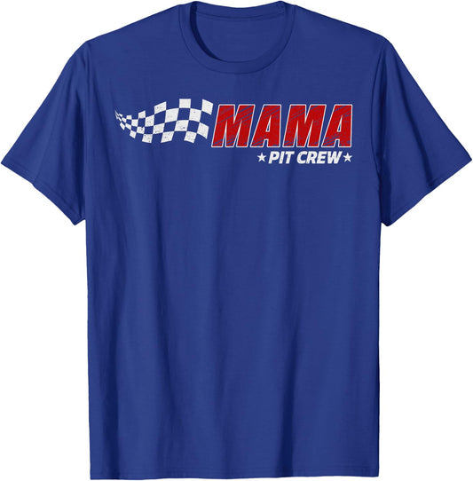 Mama Pit Crew Race Car Birthday Family Matching Pit Crew T-Shirt - T-Shirt | Royal