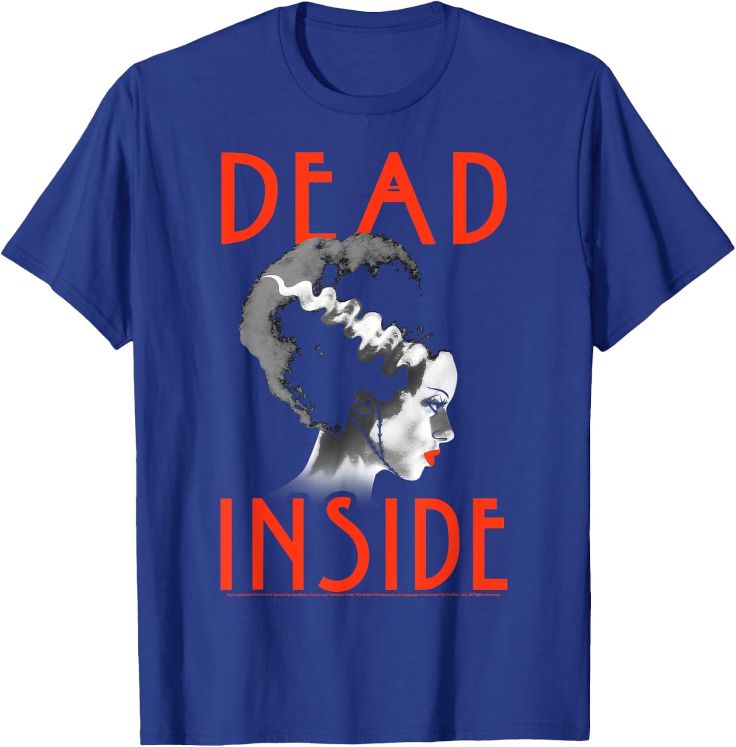 Universal Monsters Bride Of Frankenstein Dead Inside Profile T-Shirt - T-Shirt | Royal