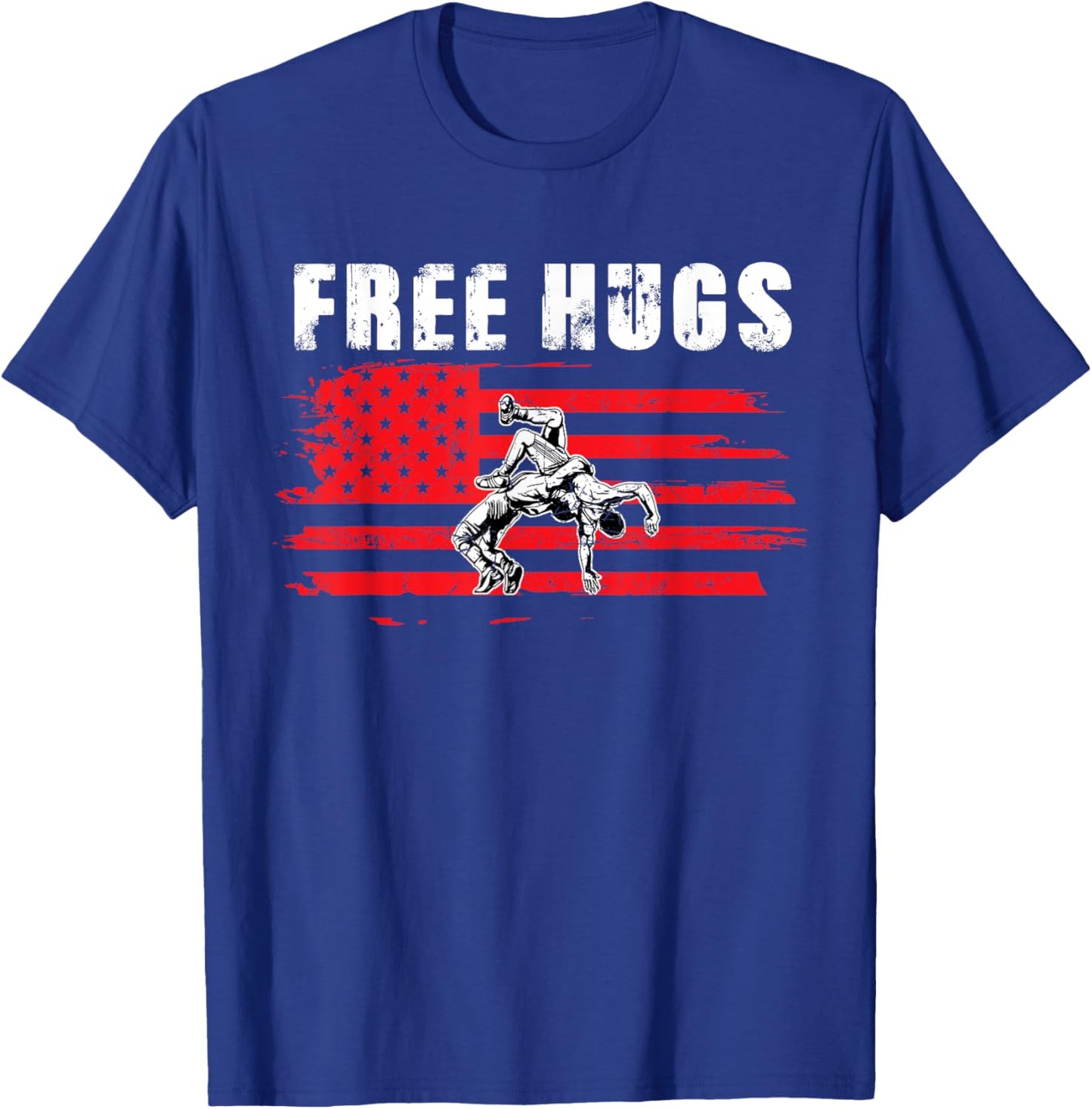 Wrestling Hugs Wrestler Funny Kid Boys Men Women Free Hugs T-Shirt - T-Shirt | Royal