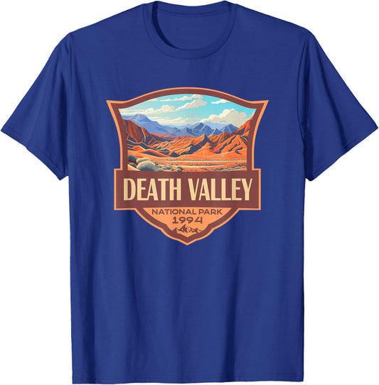Death Valley National Park Illustration Retro Badge T-Shirt - T-Shirt | Royal