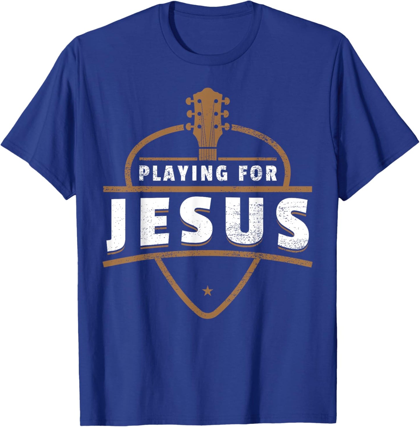 Guitar Playing For Jesus - Christian Guitarist T-Shirt - T-Shirt | Royal