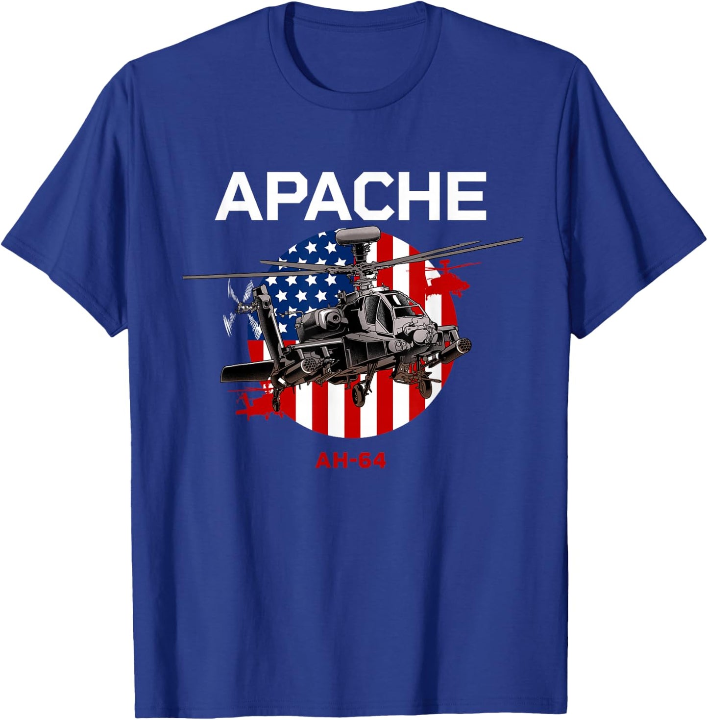 AH-64 Apache US Army Helicopter T-Shirt - T-Shirt | Royal