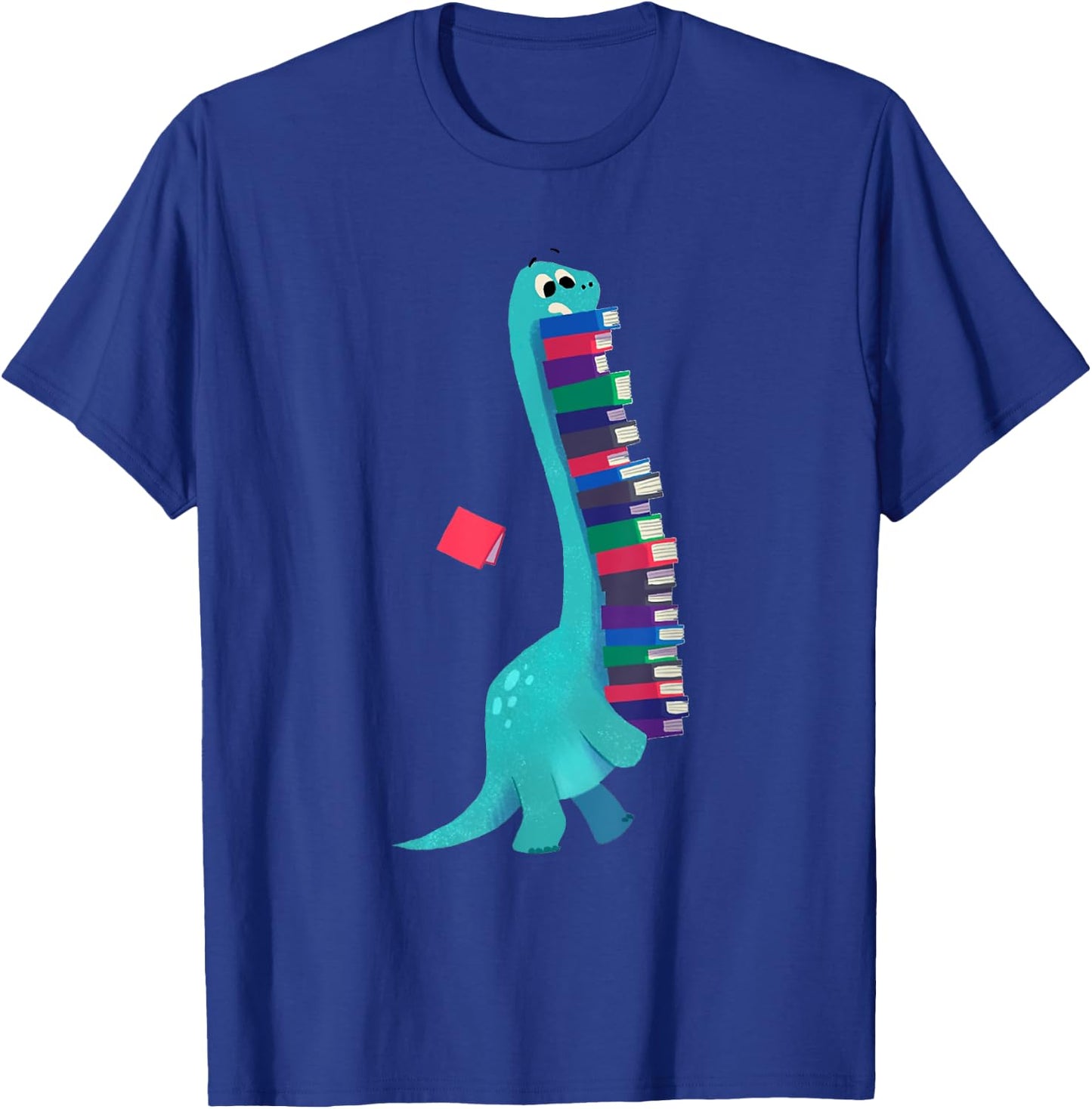 Cute Dinosaur Book Reading T-Shirt - T-Shirt | Royal