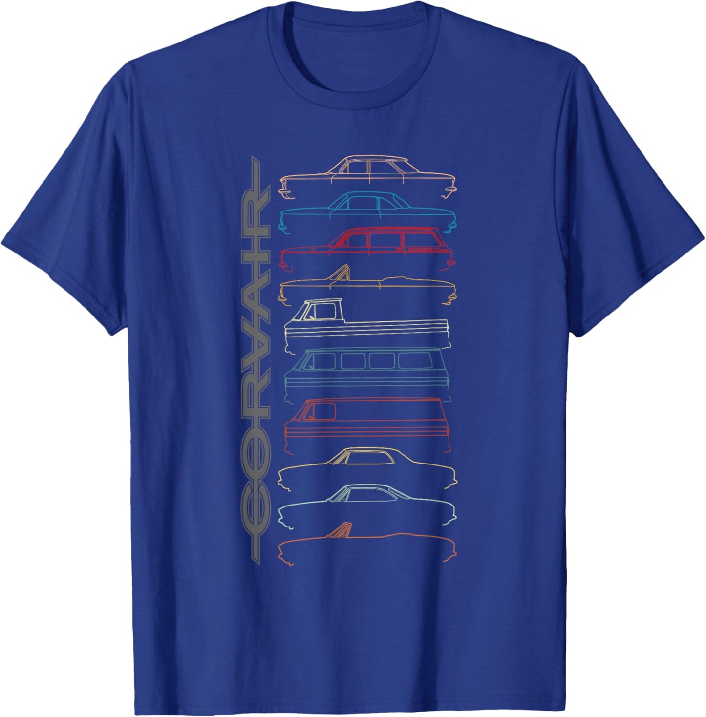 FlatSix Graphics LLc Corvair All Models - -Adults, Black, Small T-Shirt - T-Shirt | Royal