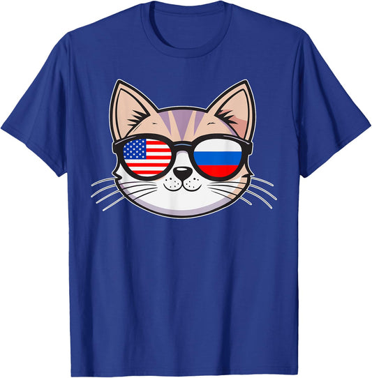 Dual Heritage Mixed Country USA Russia American Russian T-Shirt - T-Shirt | Royal